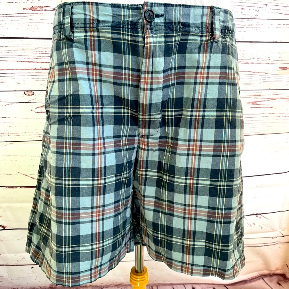 LL bean madras plaid cotton shorts size 42